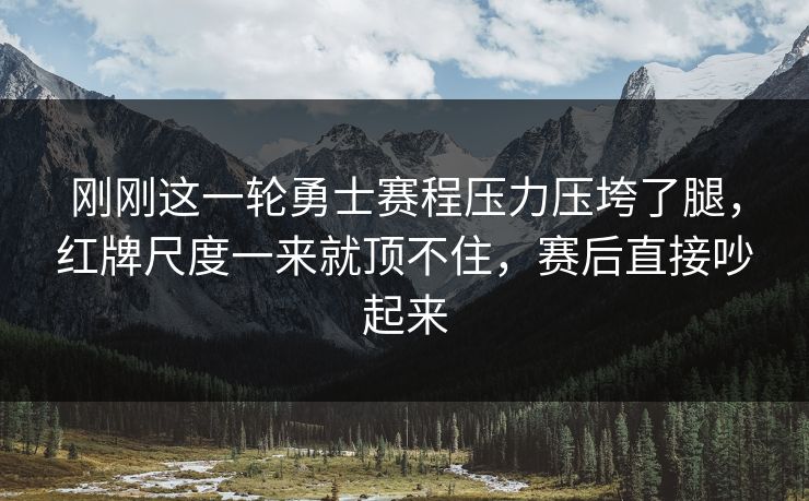 刚刚这一轮勇士赛程压力压垮了腿，红牌尺度一来就顶不住，赛后直接吵起来