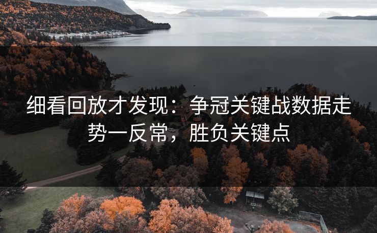 细看回放才发现：争冠关键战数据走势一反常，胜负关键点