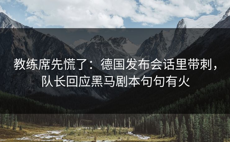 教练席先慌了：德国发布会话里带刺，队长回应黑马剧本句句有火  第1张