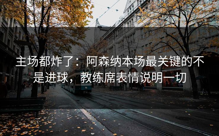 主场都炸了：阿森纳本场最关键的不是进球，教练席表情说明一切  第1张
